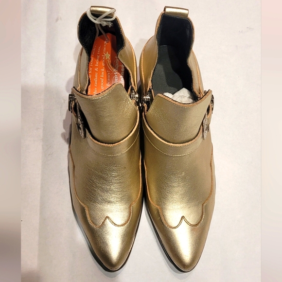 New Cartel Women's Gold leather western style bootie shoe size 7 - Picture 4 of 10